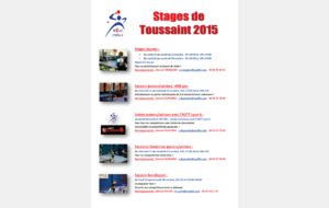 Stages Toussaint 2015